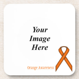 Orange Standard Ribbon by Kenneth Yoncich Drink Coaster