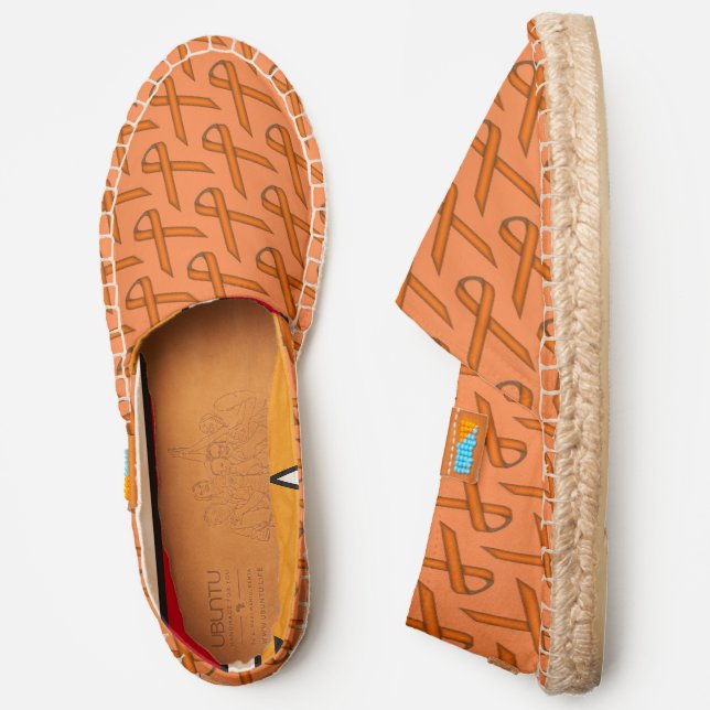 Orange Standard Ribbon by Kenneth Yoncich Espadrilles (Side)