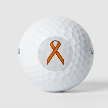 Orange Standard Ribbon By Kenneth Yoncich Golf Balls by KennethYoncich at Zazzle