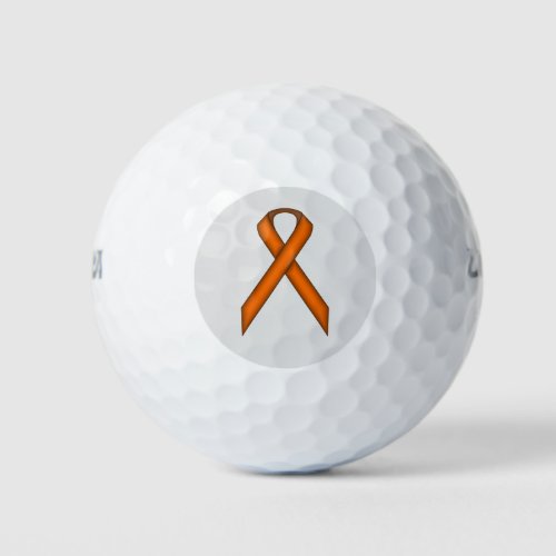 Orange Standard Ribbon by Kenneth Yoncich Golf Balls