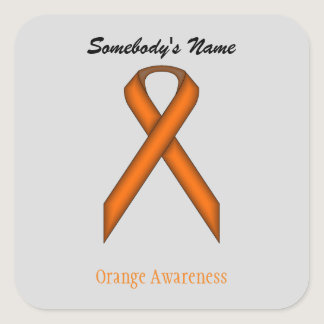 Orange Standard Ribbon by Kenneth Yoncich Square Sticker