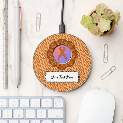 Orange Standard Ribbon by Kenneth Yoncich Wireless Charger