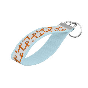 Orange standard Ribbon by Kenneth Yoncich Wrist Keychain