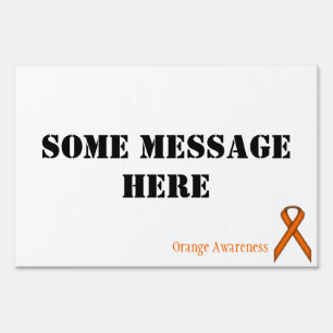 Orange Standard Ribbon by Kenneth Yoncich Yard Sign