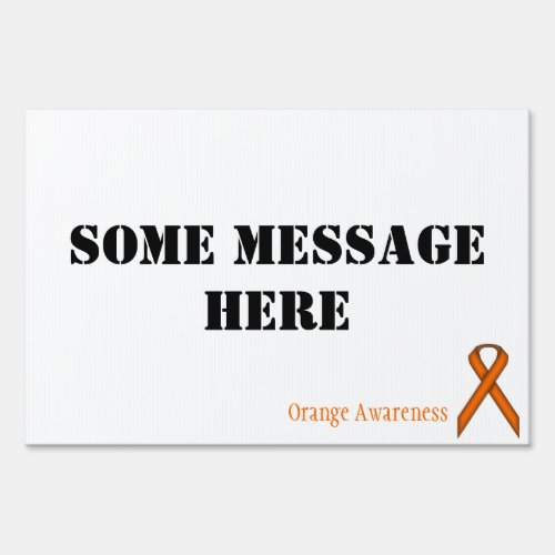 Orange Standard Ribbon by Kenneth Yoncich Yard Sign