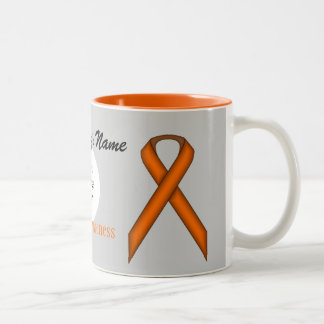 Orange Standard Ribbon Tmpl by Kenneth Yoncich Two-Tone Coffee Mug