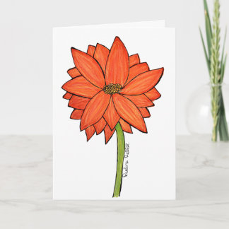 Orange standing Flower Card