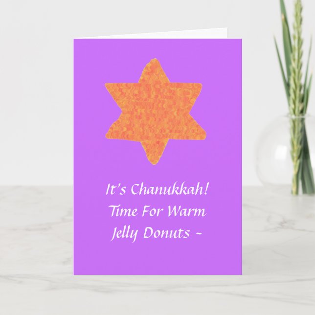 Orange Star of David, Chanukkah Card (Front)