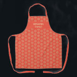 Orange STAR OF DAVID Personalized Apron<br><div class="desc">Stylish, modern orange personalized all-over print apron with Star of David pattern that would make an ideal gift for Mother's Day, Birthdays, and for the Jewish festivals throughout the year, such as Rosh Hashanah, Purim, Hanukkah, Passover, etc. The design shows a ORANGE RED background colour with placeholder name, which is...</div>