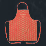 Orange STAR OF DAVID Personalized Apron<br><div class="desc">Stylish, modern orange personalized all-over print apron with Star of David pattern that would make an ideal gift for Mother's Day, Birthdays, and for the Jewish festivals throughout the year, such as Rosh Hashanah, Purim, Hanukkah, Passover, etc. The design shows a ORANGE RED background colour with placeholder name, which is...</div>