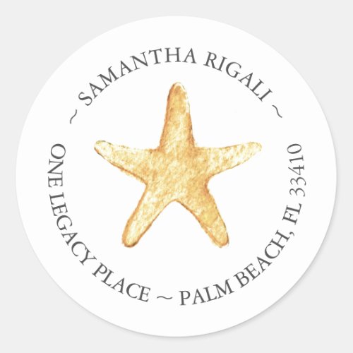 Orange Starfish Address Labels