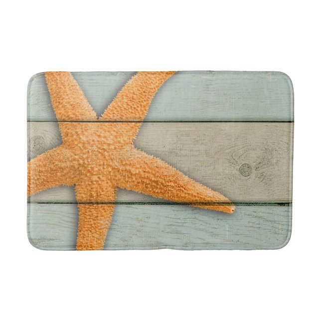 Orange Starfish Bathroom Mat (Front)