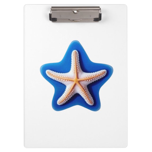 Orange Starfish in Blue Clipboard (Front)