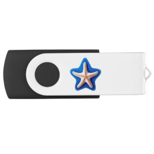 Orange Starfish in Blue Flash Drive