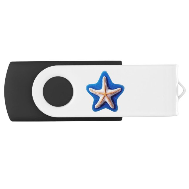 Orange Starfish in Blue Flash Drive (Front)