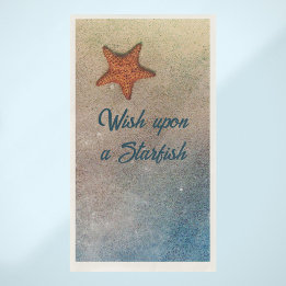 Orange Starfish in the Sand and Surf Customizable Paper Guest Towels