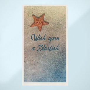 Orange Starfish in the Sand and Surf Customizable Paper Guest Towels