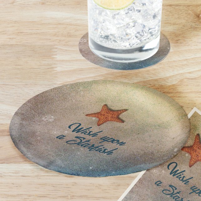 Orange Starfish in the Sand and Surf Customizable Paper Plates (Creator Uploaded)