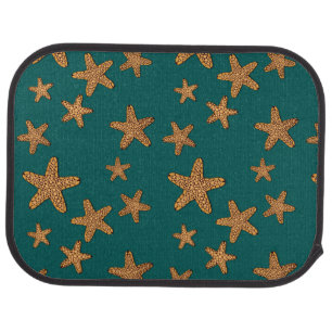 Orange Starfish Pattern Car Mat