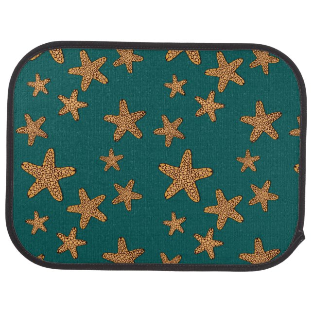 Orange Starfish Pattern Car Mat (Rear)
