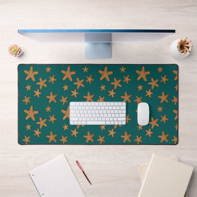 Orange Starfish Pattern Desk Mat (Office 1)