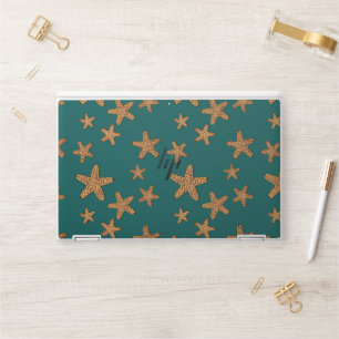 Orange Starfish Pattern HP Laptop Skin