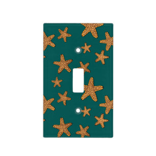 Orange Starfish Pattern Light Switch Cover