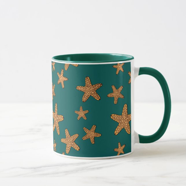 Orange Starfish Pattern Mug (Right)