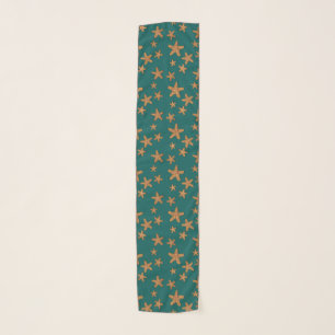 Orange Starfish Pattern Scarf