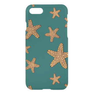 Orange Starfish Pattern iPhone SE/8/7 Case