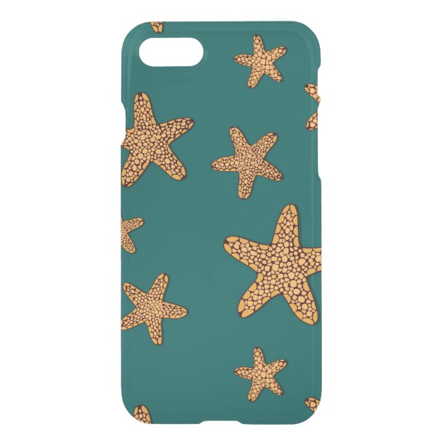 Orange Starfish Pattern Uncommon iPhone Case (Back)