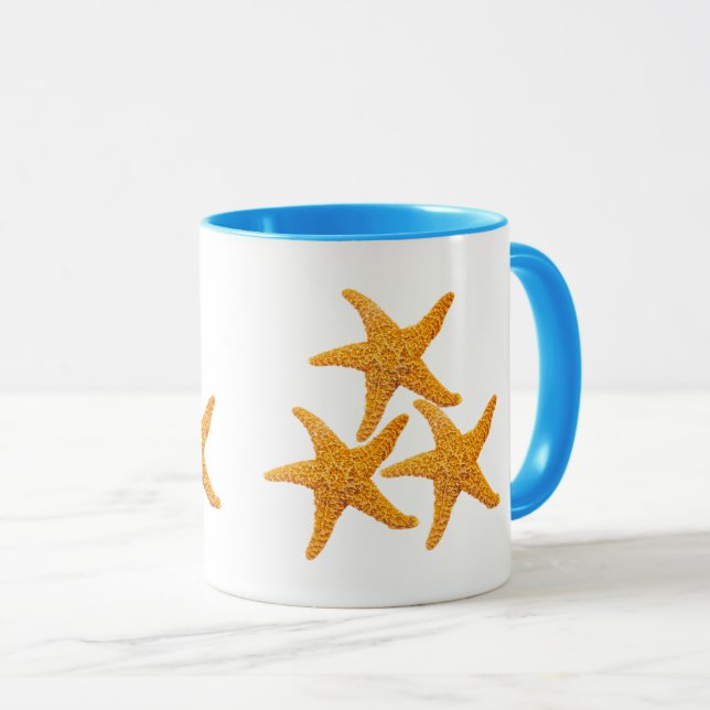 Orange Starfishes Mug (Front Right)
