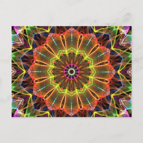 Orange Starflower  kaleidoscope Postcard