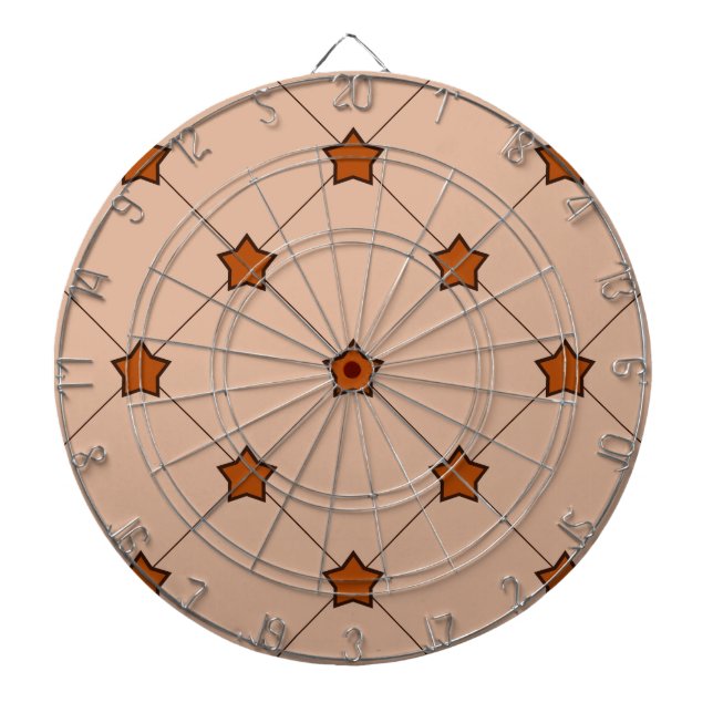 Orange Stars Diamond Pattern Dartboard (Front)