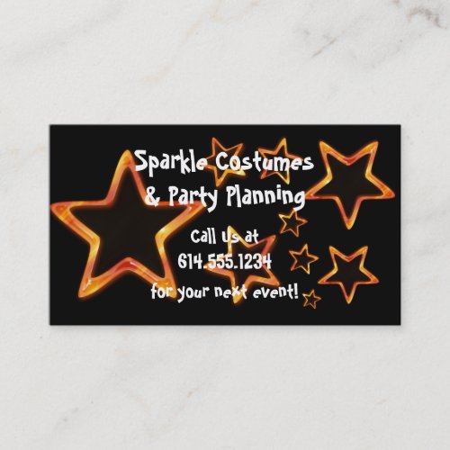 Orange Stars :: Fun/Party/Event Business Cards