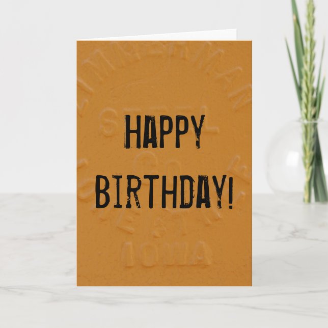 Orange Steel, Happy Birthday! Card (Front)