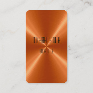 Orange Steel Metal Business Card