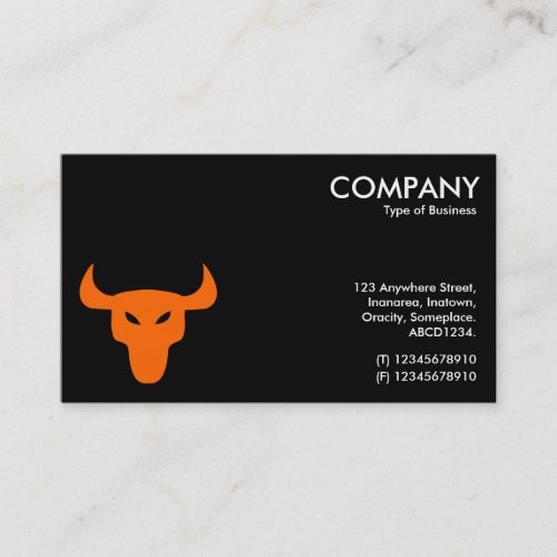 Orange Steer Symbol _ Black Business Card