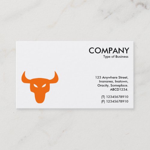 Orange Steer Symbol _ White Business Card