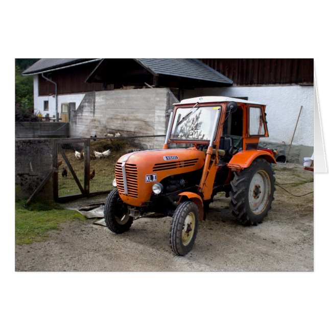Orange Steyr Tractor KL II Cards (Front Horizontal)
