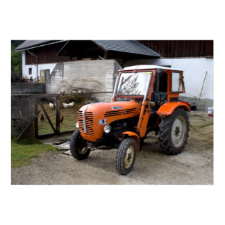 Orange Steyr Tractor KL II Poster