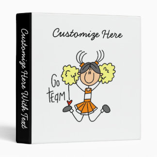 Orange Stick Figure Cheerleader t-shirts and Gifts 3 Ring Binder