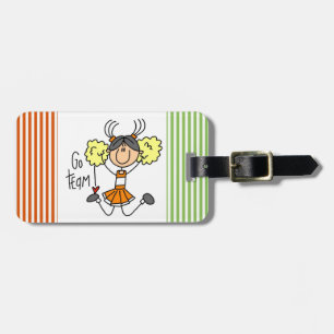 Orange Stick Figure Cheerleader t-shirts and Gifts Luggage Tag