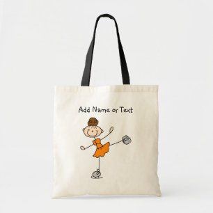 Orange Stick Figure Girl Ice Skater Customized Bag
