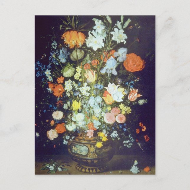 Orange Still Life of Flowers, Jan Brueghel flowers Postcard (Front)