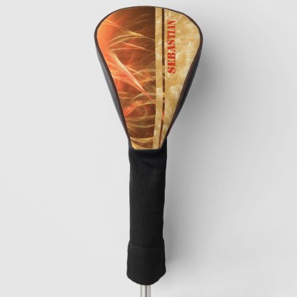 Orange Streaks Champagne Bubbles Custom Name