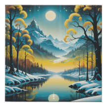 Orange Stream Winter Wonderland