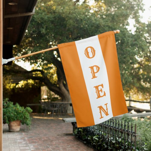 Orange Stripe Antique Vertical Open Sign Flag