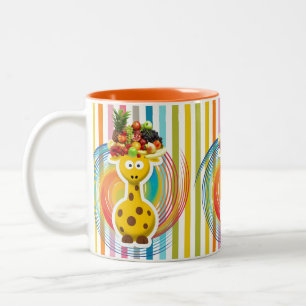 Orange Stripe Giraffe Fruit Mug