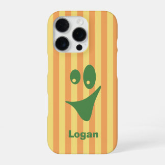Orange Stripe Green Quirky Smile iPhone 16 Pro Case